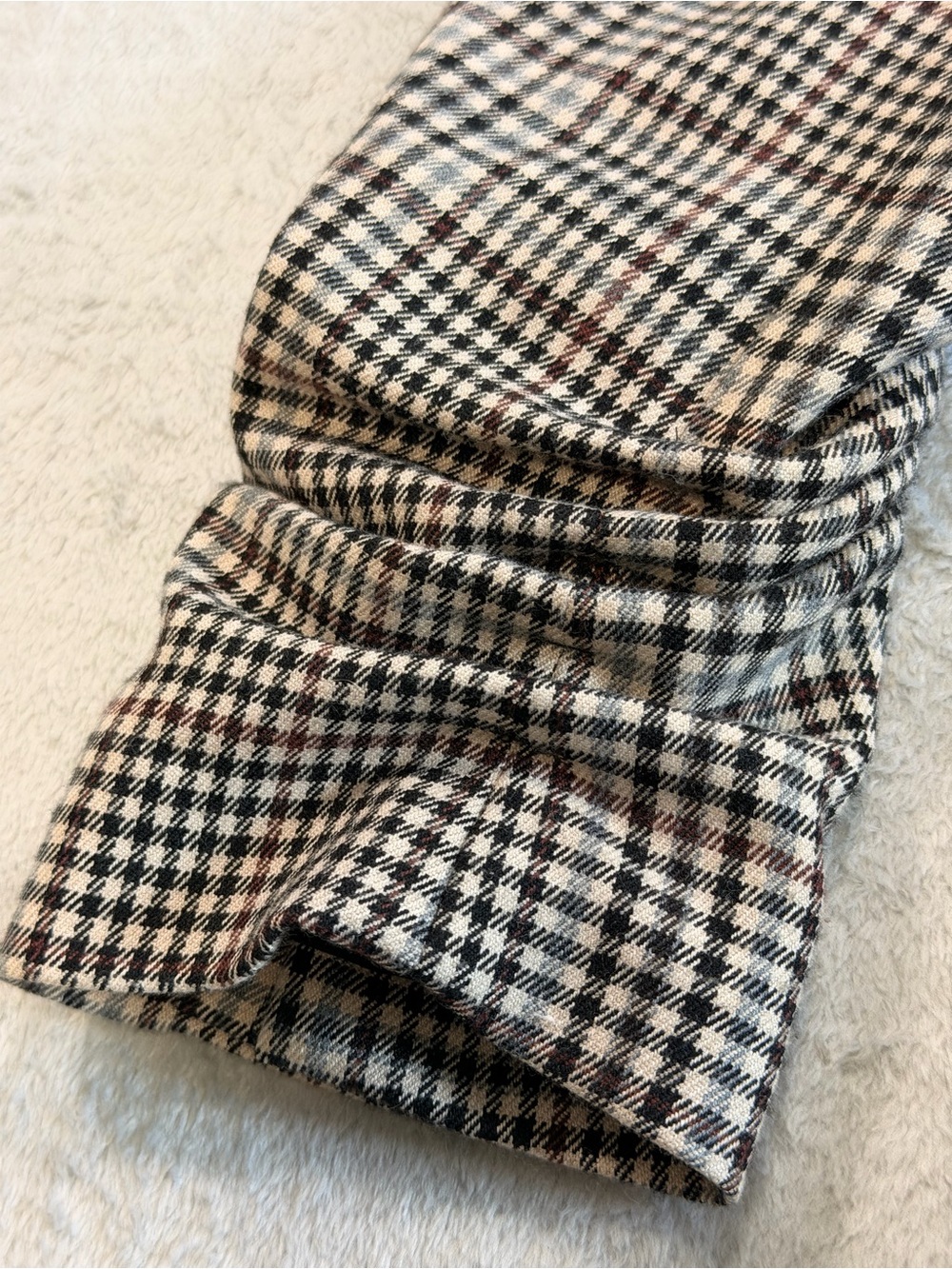 I. State Plaid Double Breasted Blazer XS Ruched Sleeve Career Chic - Picture 4 of 10